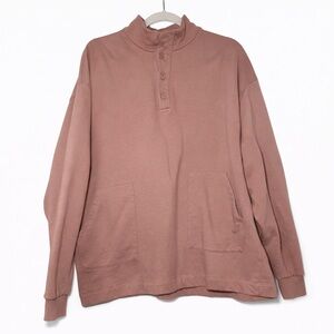 ASOS Mens Casual Mauve Pink Pullover Sweatshirt Size Large w/ Front Pockets